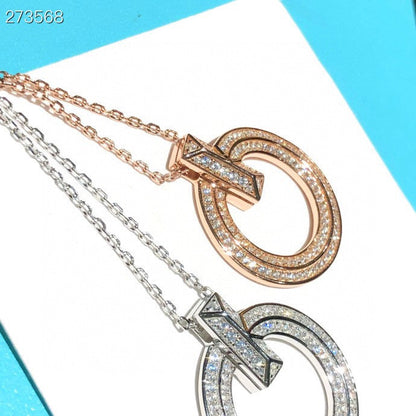 [Dawnora Jewelry]T1 CIRCLE DIAMOND PAVED MEDIUM NECKLACE