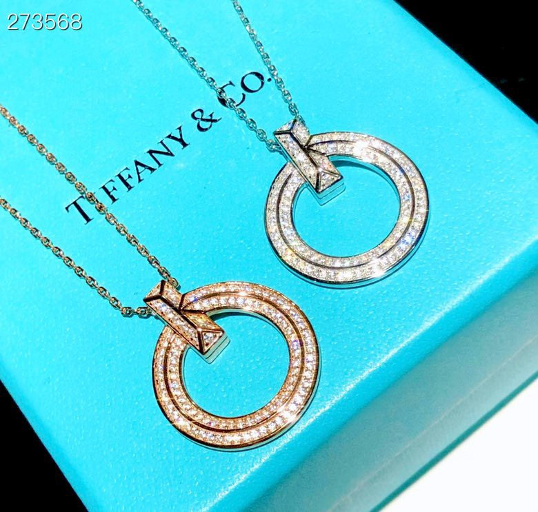 [Dawnora Jewelry]T1 CIRCLE DIAMOND PAVED MEDIUM NECKLACE