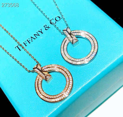 [Dawnora Jewelry]T1 CIRCLE DIAMOND PAVED MEDIUM NECKLACE