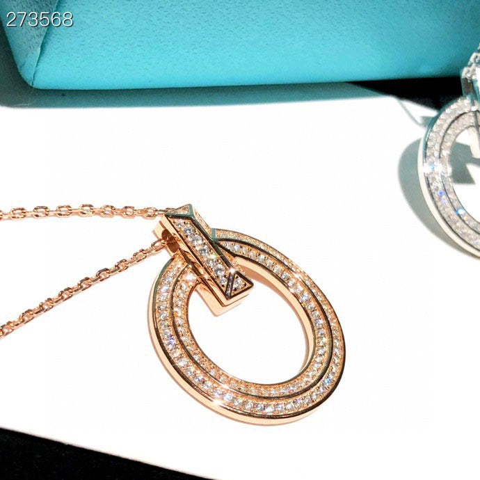 [Dawnora Jewelry]T1 CIRCLE DIAMOND PAVED MEDIUM NECKLACE