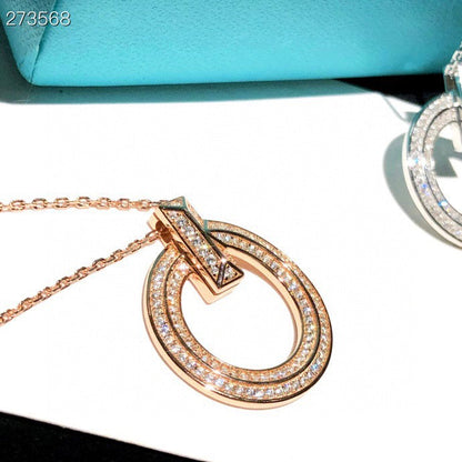[Dawnora Jewelry]T1 CIRCLE DIAMOND PAVED MEDIUM NECKLACE