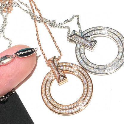 [Dawnora Jewelry]T1 CIRCLE DIAMOND PAVED MEDIUM NECKLACE