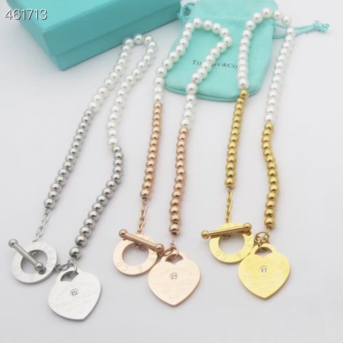 [Dawnora Jewelry]RETURN TO TIF HEART TAF BEAD PEARL BRACELET