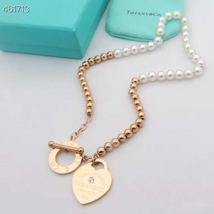 [Dawnora Jewelry]RETURN TO TIF HEART TAF BEAD PEARL BRACELET