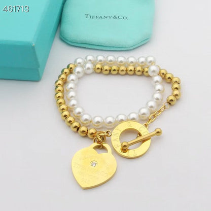 [Dawnora Jewelry]RETURN TO TIF HEART TAF BEAD PEARL BRACELET