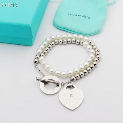[Dawnora Jewelry]RETURN TO TIF HEART TAF BEAD PEARL BRACELET