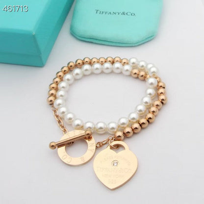 [Dawnora Jewelry]RETURN TO TIF HEART TAF BEAD PEARL BRACELET