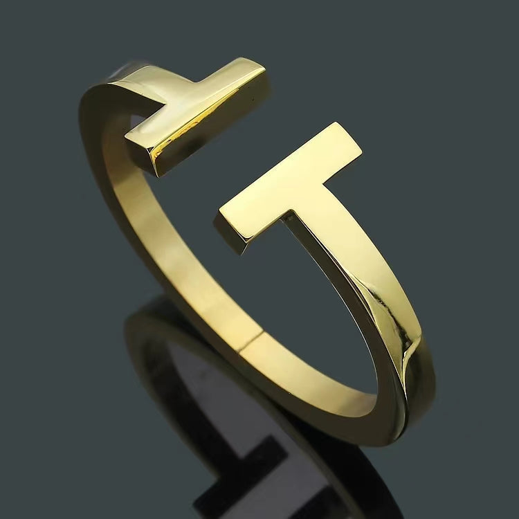 [Dawnora Jewelry]T SQUARE OPEN BRACELET