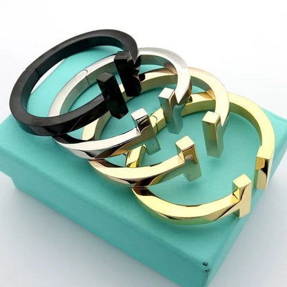 [Dawnora Jewelry]T SQUARE OPEN BRACELET