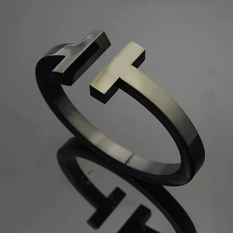 [Dawnora Jewelry]T SQUARE OPEN BRACELET