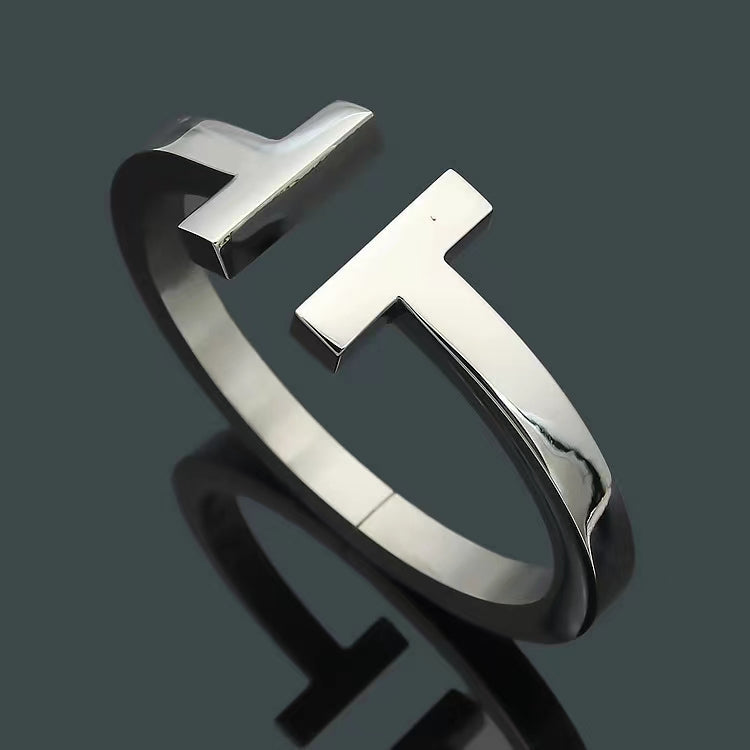 [Dawnora Jewelry]T SQUARE OPEN BRACELET