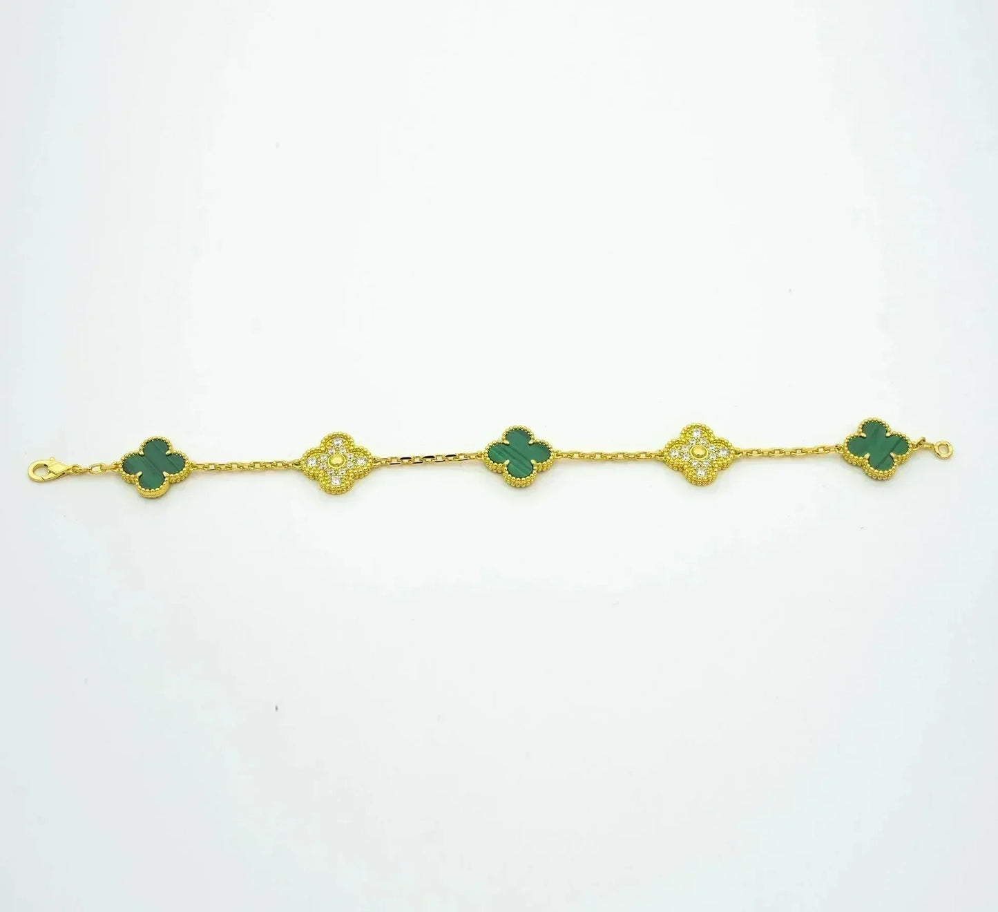 [Dawnora Jewelry] CLOVER 5 MOTIF MALACHITE BRACELET COLLECTION
