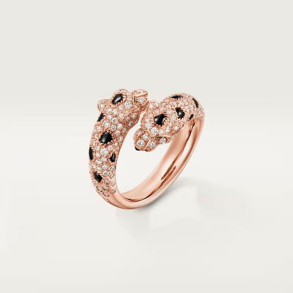 [Dawnora Jewelry]PANTHERE DOUBLE HEADED FULL DIAMOND  RING