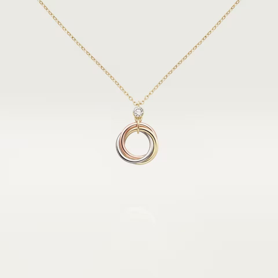[Dawnora Jewelry]TRINITY  NECKLACE 1 DIAMOND