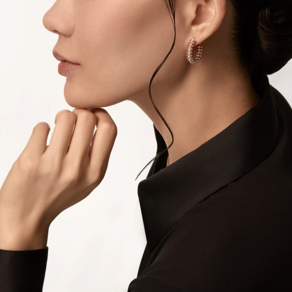 [Dawnora Jewelry]CLASH 6.4MM FULL DIAMOND SMALL EARRINGS
