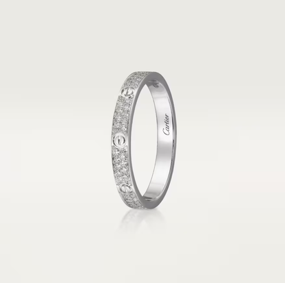 [Dawnora Jewelry]LOVE RING 2.6mm-wide full-diamond ring silver
