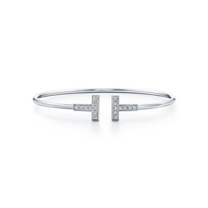 [Dawnora Jewelry]T BRACELET 1.8MM DIAMOND SILVER