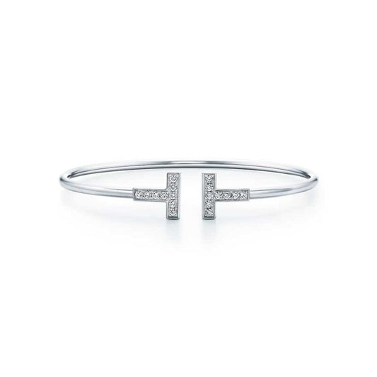 [Dawnora Jewelry]T BRACELET 1.8MM DIAMOND SILVER