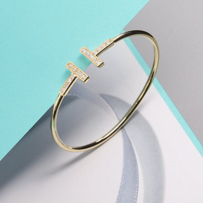 [Dawnora Jewelry]T BRACELET 1.8MM GOLD DIAMOND