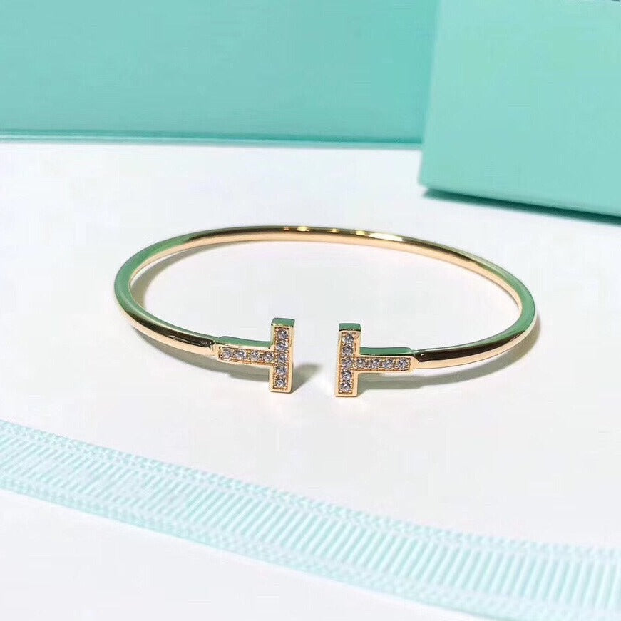 [Dawnora Jewelry]T BRACELET 1.8MM GOLD DIAMOND