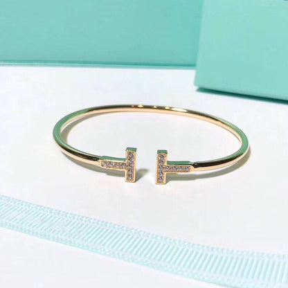 [Dawnora Jewelry]T BRACELET 1.8MM GOLD DIAMOND