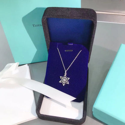 [Dawnora Jewelry]STERLING SILVER SNOWFLAKE PENDANT NECKLACE