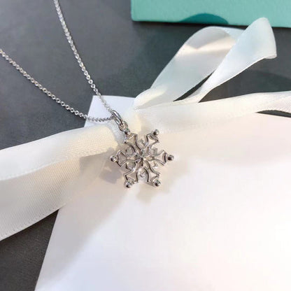 [Dawnora Jewelry]STERLING SILVER SNOWFLAKE PENDANT NECKLACE