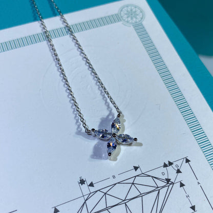 [Dawnora Jewelry]PLATINUM AND DIAMOND VICTORIA PENDANT NECKLACE