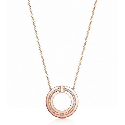 [Dawnora Jewelry]DIAMOND AND MOTHER OF PEARL CIRCLE PENDANT