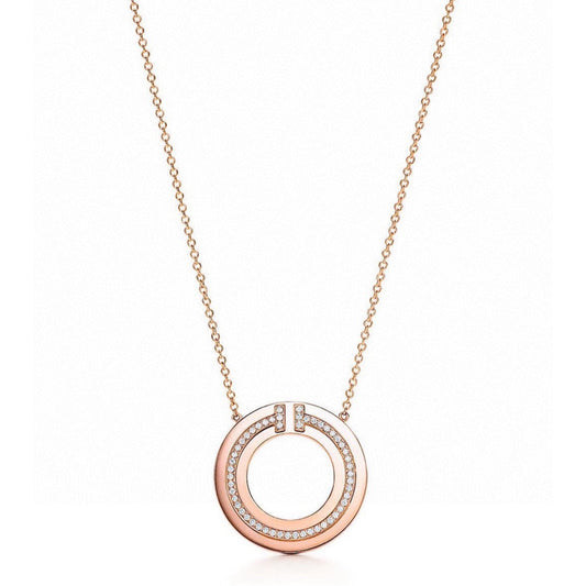 [Dawnora Jewelry]DIAMOND AND MOTHER OF PEARL CIRCLE PENDANT