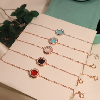 [Dawnora Jewelry]DIAMOND CIRCLE PINK GOLD BRACELET