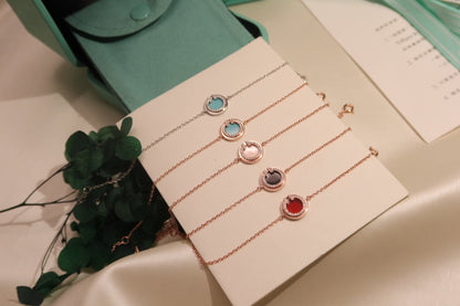 [Dawnora Jewelry]DIAMOND CIRCLE PINK GOLD BRACELET