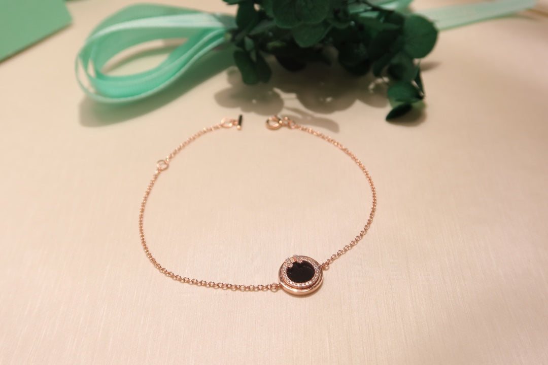 [Dawnora Jewelry]DIAMOND CIRCLE PINK GOLD BRACELET