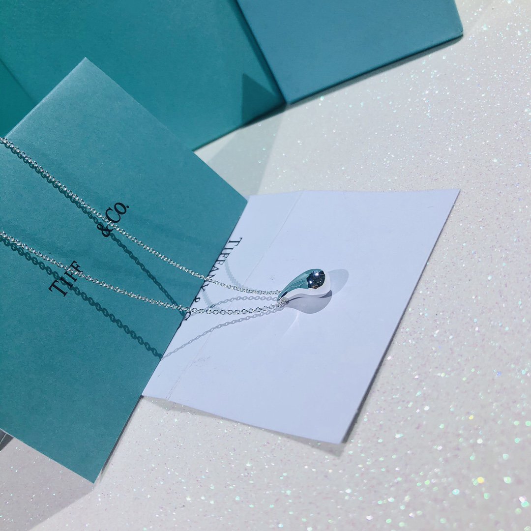 [Dawnora Jewelry]ELSA PERETTI TEARDROP PENDANT STERLING SILVER NECKLACE