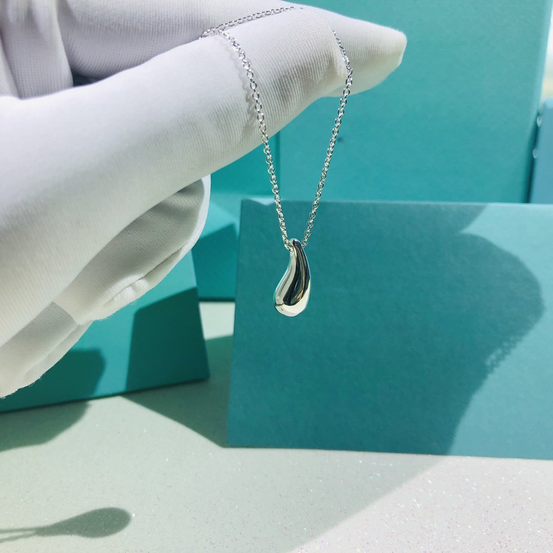 [Dawnora Jewelry]ELSA PERETTI TEARDROP PENDANT STERLING SILVER NECKLACE