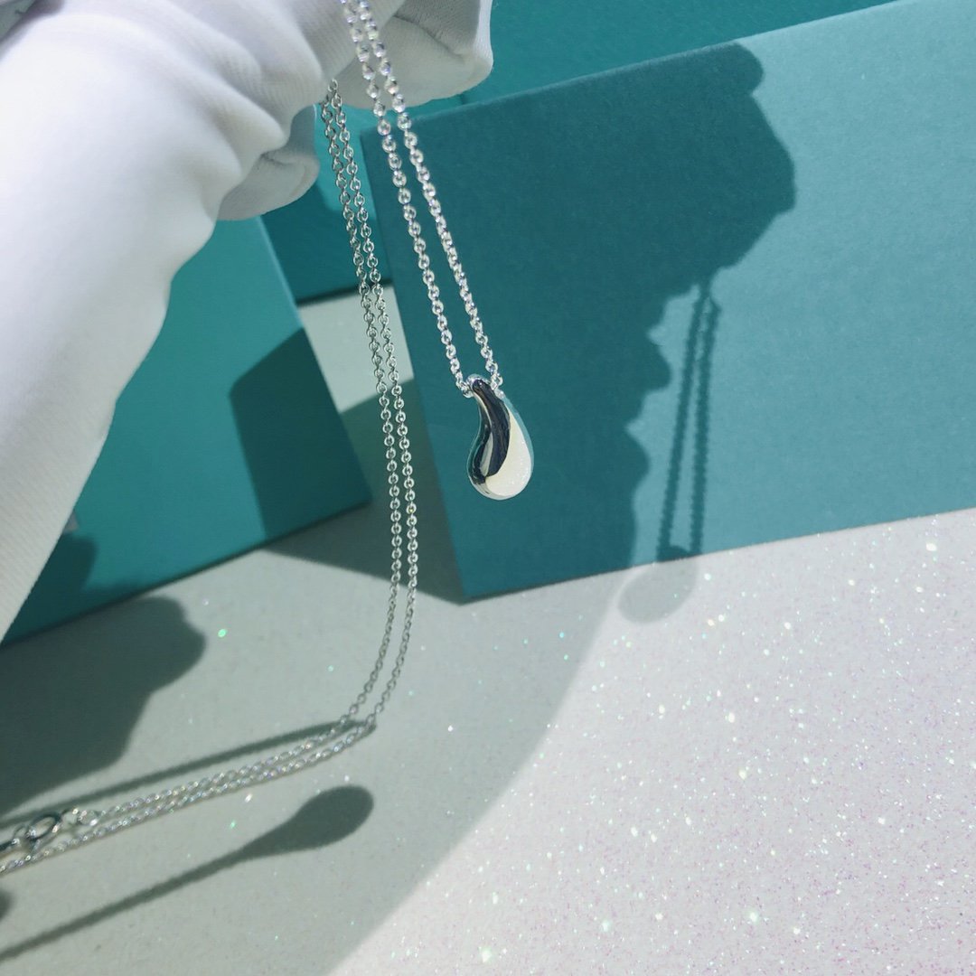 [Dawnora Jewelry]ELSA PERETTI TEARDROP PENDANT STERLING SILVER NECKLACE