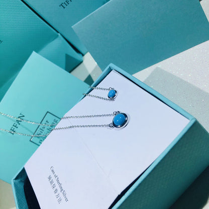 [Dawnora Jewelry]YARD TURQUOISE NECKLACE SILVER