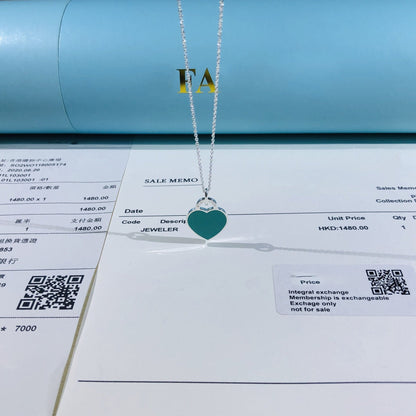 [Dawnora Jewelry]SMALL HEART TAG PENDANT STERLING SILVER