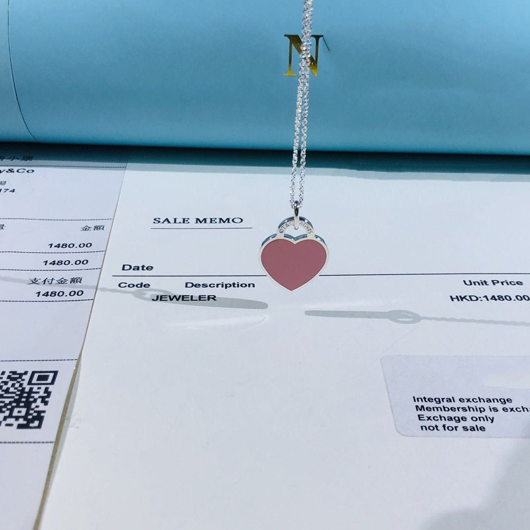 [Dawnora Jewelry]SMALL HEART TAG PENDANT STERLING SILVER