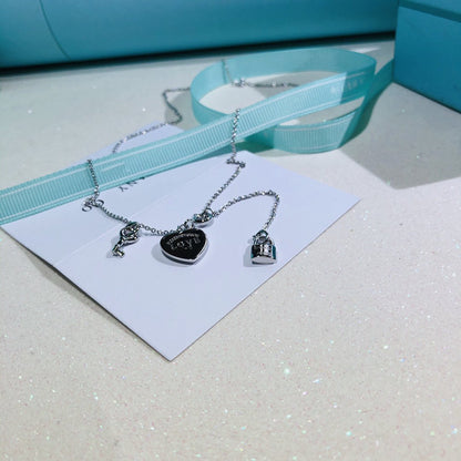 [Dawnora Jewelry]LOVE HEART TAG KEY NECKLACE
