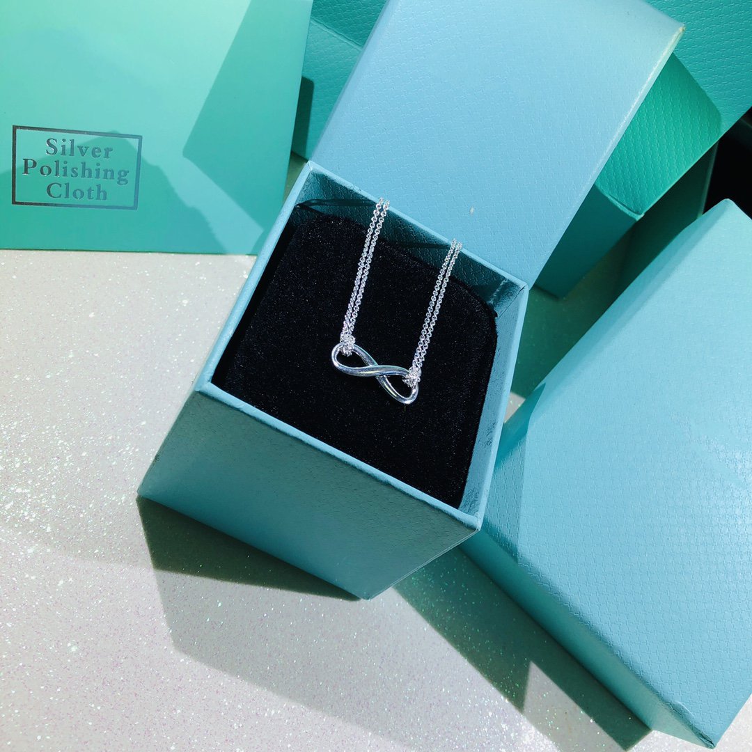 [Dawnora Jewelry]SILVER INFINITY DOUBLE CHAIN NECKLACE