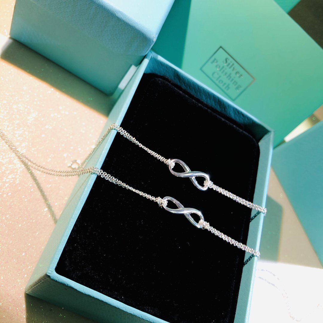 [Dawnora Jewelry]SILVER INFINITY DOUBLE CHAIN NECKLACE