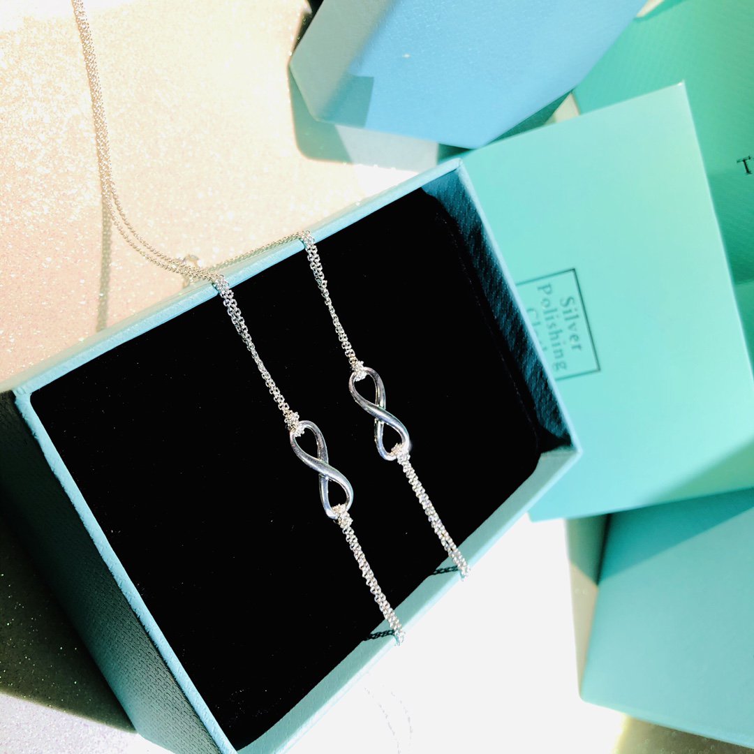 [Dawnora Jewelry]SILVER INFINITY DOUBLE CHAIN NECKLACE