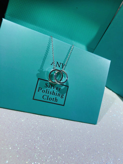 [Dawnora Jewelry]INTERLOCKING CIRCLES PENDANT SMALL NECKLACE