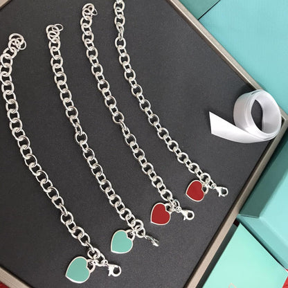 [Dawnora Jewelry]HEART TAG BRACELET SILVER MEDIUM