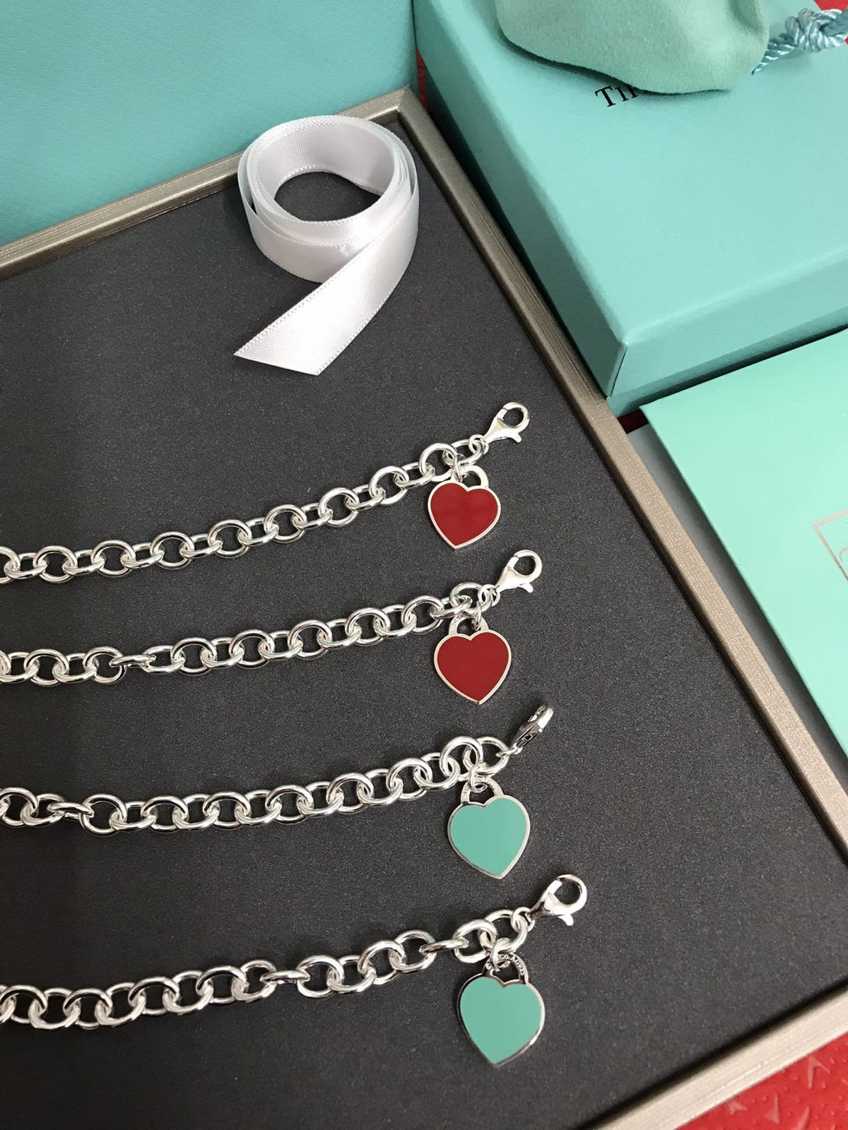 [Dawnora Jewelry]HEART TAG BRACELET SILVER MEDIUM