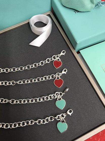 [Dawnora Jewelry]HEART TAG BRACELET SILVER MEDIUM