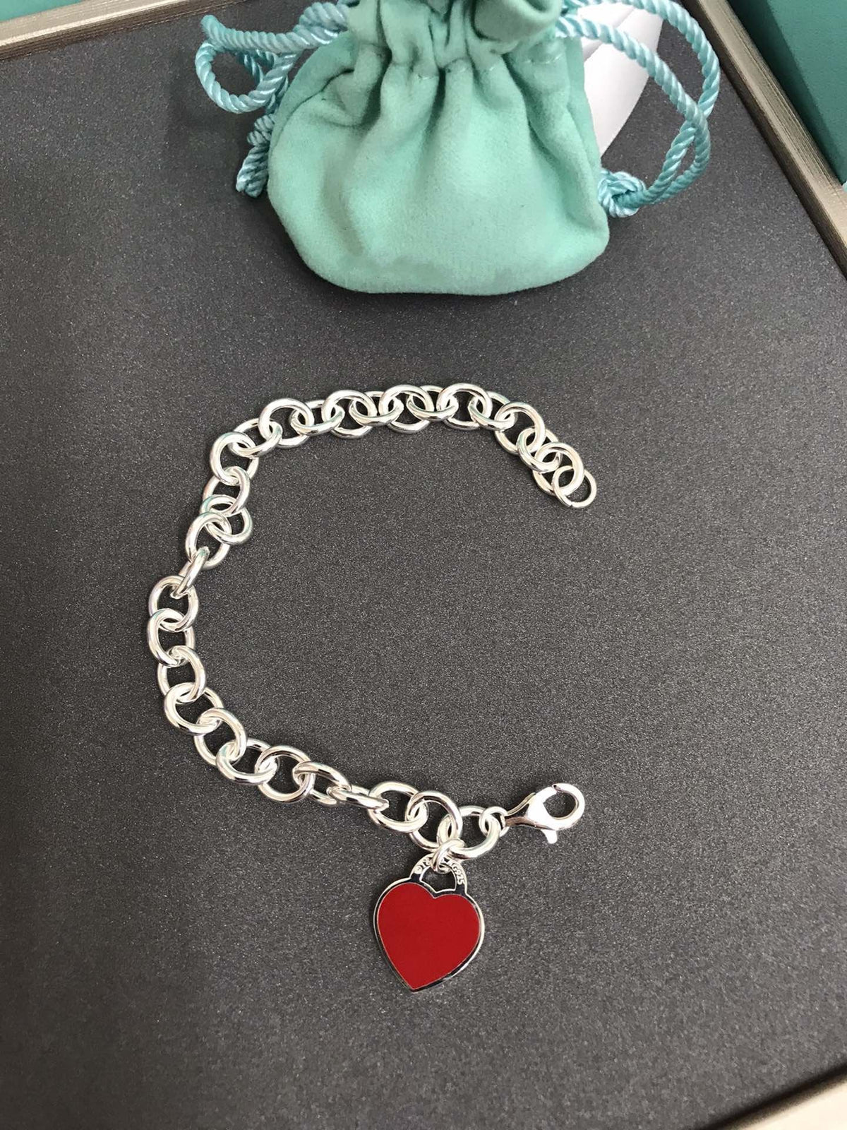 [Dawnora Jewelry]HEART TAG BRACELET SILVER MEDIUM