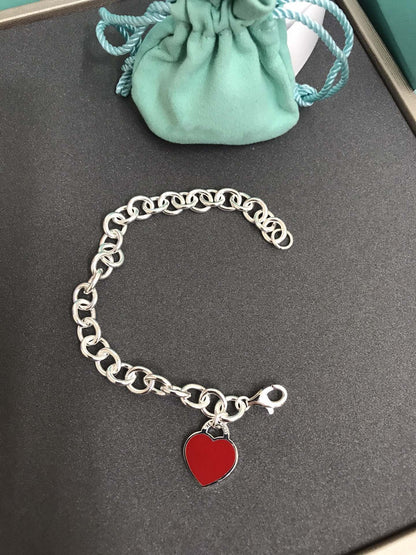 [Dawnora Jewelry]HEART TAG BRACELET SILVER MEDIUM