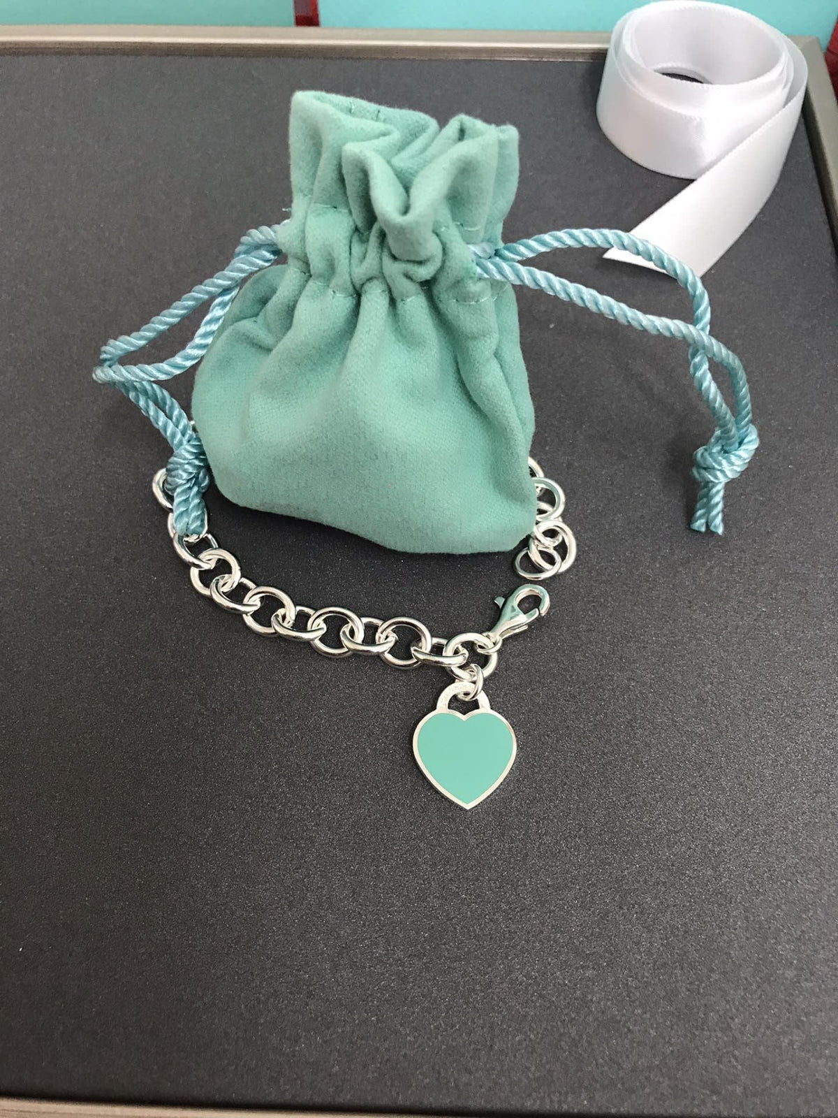 [Dawnora Jewelry]HEART TAG BRACELET SILVER MEDIUM